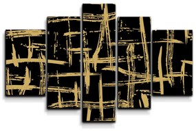 Sablio Obraz - 5-dílný Zlaté Maľovanie - 125x90 cm