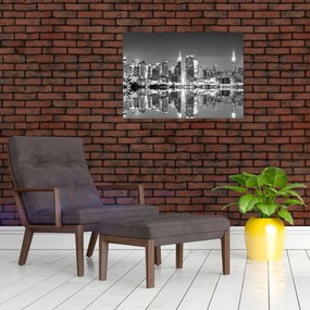 Sklenený obraz - New York, čiernobiely (70x50 cm)