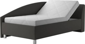 Rohová posteľ Andrew pravá 110x200 cm, tmavo šedá látka