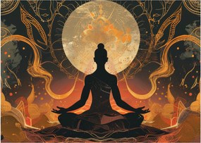 Sklenený obraz - Meditácia (70x50 cm)
