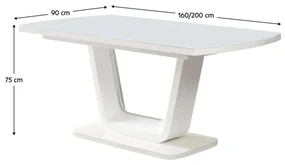 Jedálenský stôl 160 cm Olaf  (biela) (pre 6 a viac osôb). Vlastná spoľahlivá doprava až k Vám domov. 1101141