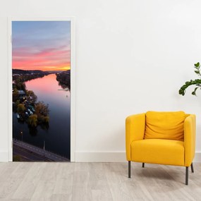 Fototapeta na dvere - Nočná Praha (95x205cm)