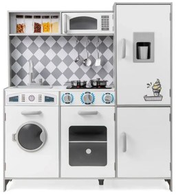 Drevená hracia kuchynka s príslušenstvom Kuchynská hracia súprava Hračkárska kuchynka s výrobníkom zmrzliny a sporákom