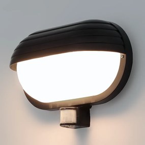 HADEX RIO vonkajšie nástenné svietidlo so senzorom 1xE27/60W/230V/IP44, čierna farba