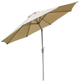 Slnečník N19 Ø 3m sklopný polyester/hliník - krémový