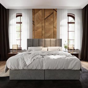 AKCE Čalúnená posteľ boxspring MERALIS 180x200 cm sivá II. akosť Matrac: Matrac Bonell pružinový