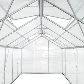 tectake 402478 polykarbonátový skleník s pozinkovanou základňou - 375 x 185 x 195 cm