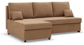 Rohová rozkladacia sedacia súprava DELI Hnedá I
