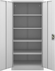 Uzamykateľná skriňa na dokumenty sivá JAN H D600 900 x 1950 x 600 mm