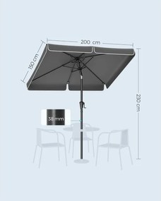 Zahradní slunečník Rocka 200x150 cm šedý