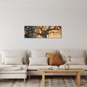 Obraz – Surrealistický strom (s hodinami) (90x30 cm)