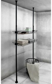 Wenko Set 2 drôtených košov Herkules, čierna