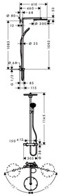 Hansgrohe Raindance S, Showerpipe 300 1jet s termostatom, chrómová, HAN-27114000