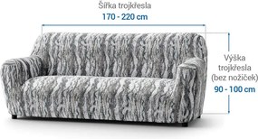 Bielastické poťahy OCEANO NOVÉ šedo-modré trojkreslo (š. 170 - 220 cm)