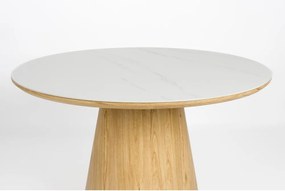 Okrúhly jedálenský stôl s doskou z kameňa ø 115 cm Almira – White Label