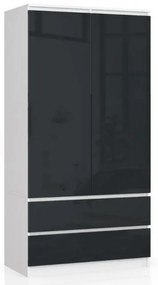 Skriňa S 90 cm 2D 2SZ CLP grafitová, lesk