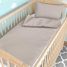 Goldea detské bavlnené obliečky do postieľky - sivohnedé 90 x 130 a 40 x 60 cm