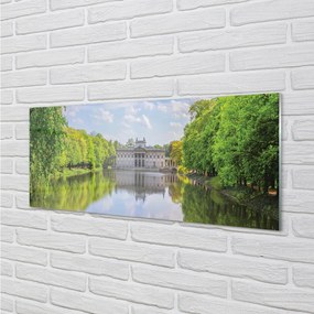 Obraz na akrylátovom skle Varšavský palác lesného jazera 120x60 cm