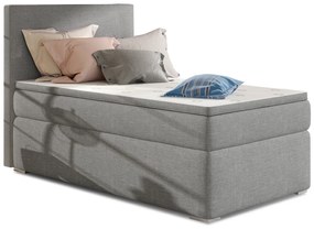 Čalúnená jednolôžková posteľ s úložným priestorom Rodrigo 90 L - svetlosivá