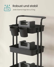 Pojazdný regál čierny BSC077BZ01