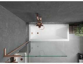 Mexen Next L, 1-krídlová vaňová zástena 90 x 150 cm, 6mm číre sklo, medený profil, 895-090-000-03-00-65