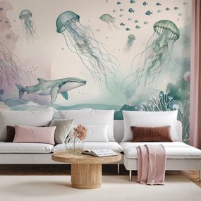 Fototapeta podmorský svet v pastelových farbách