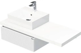 Skrinka do kúpeľne s umývadlom Intedoor DESK 3D biela matná 120,5 x 44,4 x 50,2 cm DE 54 3D 120 L STORM 1Z A8916