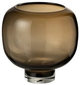 Hnedá sklenená váza / svietnik Dark Brown L - 21 * 21 * 24 cm