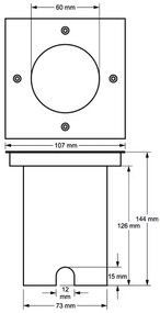 Vonkajšie nájazdové svietidlo 1xGU10/35W/230V IP44 matný chróm
