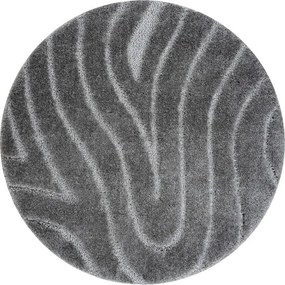 Kúpeľňový koberček SUPREME WAVES vlny, sivý kruh