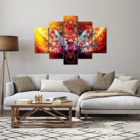 Obraz - Merkaba s krídlami, abstrakcia (150x105 cm)