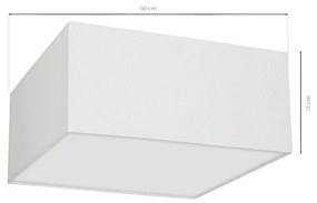 Stropné svietidlo Albion Square, 1x biele bavlnené tienidlo, (biele plexisklo), (50cm)