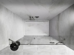 Mexen Lunar, pravé otočné sprchové dvere 155 cm, 8mm číre sklo, oceľový profil, 834S-155-050-97-00-P