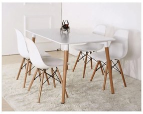 Tempo Kondela Jedálenský stôl, biela/buk, 120x80 cm, DIDIER 4 NEW