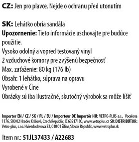 Vetro-Plus Nafukovacie ležadlo Pantofle, 165 x 70 cm