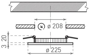 LED Podhľadové svietidlo VEGA LED/18W/230V 2900/3900/5800K pr. 22,5 cm čierna