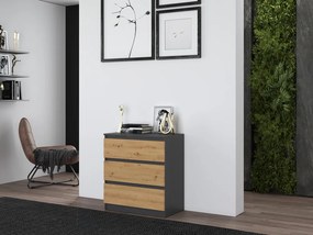 Komoda Musecalo 1 (antracit + dub artisan). Akcia -21%. Vlastná spoľahlivá doprava až k Vám domov. 1132779