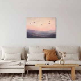 Sklenený obraz - Hejno vtákov II. (70x50 cm)