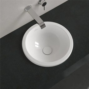 VILLEROY &amp; BOCH Loop &amp; Friends okrúhle zápustné umývadlo bez otvoru, s prepadom, priemer 390 mm, biela alpská, s povrchom CeramicPlus, 614039R1
