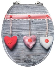 WC sedadlo Wenko Bavarian Hearts, 43 × 37 cm