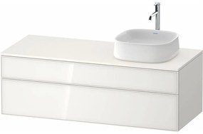 DURAVIT Zencha závesná skrinka pod umývadlo na dosku (umývadlo vpravo), 2 zásuvky, 1300 x 550 x 442 mm, biela/biela super matná, ZE4822R64840000