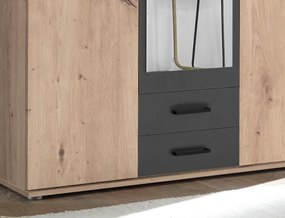 Šatníková skriňa Chicago, 120 cm, dub artisan/antracit