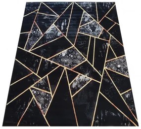Čierny koberec so zaujímavými detailmi Šírka: 120 cm | Dĺžka: 180 cm