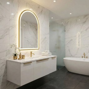 Rea Dart, LED zrkadlo 60x100cm, zlatá matná, HOM-06519