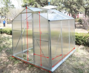 Skleník so základňou BestBerg BBGH‑606S / 3,61 m² / 190 × 190 × 194 cm / strieborná