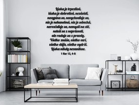 drevko Drevený citát Hymnus na lásku Rozmer obrazu: 95 x 90 cm, Farba dekorácie: Čierna