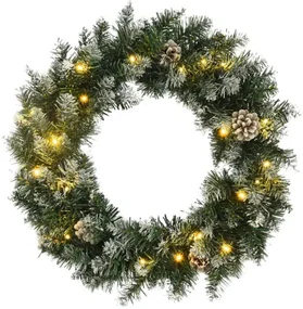 vidaXL Vianočný veniec s LED svetlami zelený 45 cm PVC-