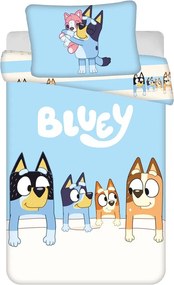 Modré bavlnené detské obliečky do postieľky 100x135 cm Bluey – Jerry Fabrics