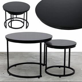 Dekorstudio Set 2ks čiernych kávových stolíkov LOFT DUO 60/40cm