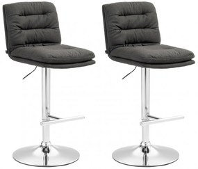 Design-Shop 2x Barová stoličkaDamar - látka, chróm rám - tmavo šedá